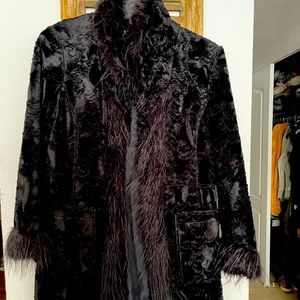 Black Crushed Velvet Coat